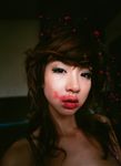 butterfly highres hoshino_aki lipstick_smear photo veil 