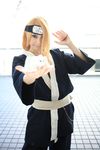  ari_(model) blonde_hair cosplay deidara handmouth headband highres naruto naruto_shippuuden photo 