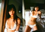 bed bra breasts cleavage highres lingerie matsumoto_sayuki panties photo underwear 