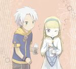  blonde_hair blue_eyes green_hair senel_coolidge shirley_fennes tales_of_(series) tales_of_legendia white_hair 