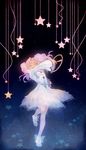  black_background blue_background closed_eyes dancing dress frills full_body gradient gradient_background highres long_hair meredy pantyhose purple_hair sarai shoes solo star tales_of_(series) tales_of_eternia twintails white_dress white_legwear 