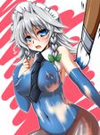  breasts izayoi_sakuya nipples tajima_yuuki touhou 