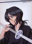  black_hair bleach female highres katana kuchiki_rukia purple_eyes shinigami short_hair sword weapon weapons 