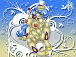  abs anthro anthrofied big_breasts blue_hair breasts equine female friendship_is_magic hair hat hooves horse klmsama looking_at_viewer mammal my_little_pony nipples nude pony presenting pussy sapphire_shores_(mlp) seductive sitting smile solo srklmsama yellow_eyes 