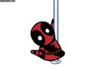  animated costume dancing deadpool loop male marvel not_furry pole pole_dancing solo unknown_artist 