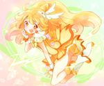  blonde_hair bow cure_peace eyelashes hair_flaps kise_yayoi long_hair magical_girl precure shorts shorts_under_skirt skirt smile_precure! solo tears wide_ponytail yellow yellow_bow yellow_eyes yellow_shorts yellow_skirt yuzupon_(applemilk) 
