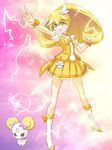  blonde_hair boots bow candy_(smile_precure!) choker cure_peace eyelashes hair_flaps kise_yayoi magical_girl masakichi_(crossroad) orange_choker pink_bow ponytail precure skirt smile_precure! solo spark v wide_ponytail yellow yellow_bow yellow_eyes yellow_skirt 