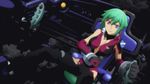  animated animated_gif aquarion_(series) aquarion_evol bare_shoulders breasts cockpit green_hair medium_breasts navel non-web_source pilot_suit screencap solo tearing_clothes torn_clothes zessica_wong 