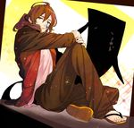  bad_id bad_pixiv_id brown_hair dual_persona facial_mark inu_x_boku_ss ittan-momen ittan_momen jacket kashi_(viftiore) long_hair male_focus ponytail sitting sorinozuka_renshou tattoo 