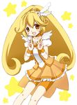  bad_id bad_pixiv_id bike_shorts blonde_hair bow choker cure_peace double_v hair_flaps kise_yayoi long_hair magical_girl orange_choker orange_shorts orange_skirt oumi_neneha ponytail precure shorts shorts_under_skirt skirt smile_precure! solo star v wide_ponytail yellow yellow_bow yellow_eyes 