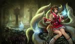  ahri animal_ears dress kitsune league_of_legends tail 