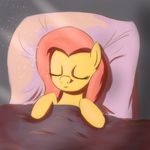  bed blanket equine eyes_closed fajeh female fluttershy_(mlp) friendship_is_magic my_little_pony pillow sleeping solo 