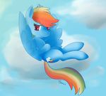  abakan bartucthebloody cloud clouds cutie_mark equine female feral friendship_is_magic hair looking_at_viewer mammal multi-color_hair multi-colored_hair my_little_pony pegasus rainbow_dash_(mlp) rainbow_hair sky solo wings 