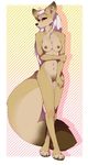  canine female fennec fox hair kaylii_(character) long_hair mammal nipples nude pussy red_eyes solo standing teil 