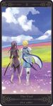  armor black_hair blonde_hair boots cape coat flynn_scifo grey_footwear holding_hands knee_boots long_hair male_focus md5_mismatch motoko_(ambiy) multiple_boys rounded_corners tales_of_(series) tales_of_vesperia tarot the_fool_(tarot_card) yuri_lowell 