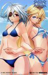  :o ahoge artist_request back-to-back bangs bare_shoulders bikini blazblue blazblue:_continuum_shift blazblue:_continuum_shift_extend blonde_hair blue_bikini blue_eyes breasts card_(medium) copyright_name cowboy_shot day eyepatch flipped_hair front-tie_bikini front-tie_top groin hair_between_eyes huge_ahoge large_breasts locked_arms logo long_hair looking_at_viewer lowleg lowleg_bikini mu-12 multiple_girls navel nu-13 ocean official_art one-piece_tan open_mouth outdoors phonecard red_eyes scan scan_artifacts short_hair side-tie_bikini sideboob silver_hair sky small_breasts standing strap_gap string_bikini striped striped_bikini striped_swimsuit swimsuit tan tanline thighs underboob very_long_hair water white_bikini wide_hips 