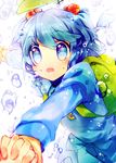  backpack bad_id bad_pixiv_id bag blue_hair hair_ornament hat holding_hands kawashiro_nitori key namie-kun out_of_frame pov pov_hands short_hair smile solo_focus touhou two_side_up 