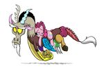  blue_eyes cutie_mark discord_(mlp) draconequus equine facial_hair female feral friendship_is_magic hair horn horse invalid_tag male mammal mickeymonster my_little_pony pink_hair pinkie_pie_(mlp) pony red_eyes wings 