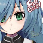  1girl blue_hair commentary_request green_eyes highres long_hair looking_at_viewer maria_traydor solo star_ocean star_ocean_till_the_end_of_time 