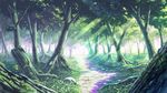  bad_pixiv_id forest grass highres light_rays moss nature no_humans original path plant road roots scenery sprout sunbeam sunlight tree tree_stump tsutomu_momouchi vines 