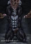  bdsm blindfold blush bomb_(artist) bondage bound censored gay gorilla male mammal muscles nude penis primate sweat 