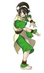  avatar:_the_last_airbender barefoot black_hair blind fighting_stance toph_bei_fong 