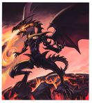  absurdres claws dragon duel_monster fire highres horns no_humans red_eyes_black_dragon tail takahashi_kazuki teeth wings yu-gi-oh! 