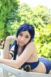  armband bikini blue_hair cosplay highres kuga_natsuki mai_hime miyuki my-hime photo pool swimsuit 