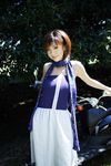  dress highres hoshino_aki motor_vehicle photo scarf scooter strapless_dress vehicle 