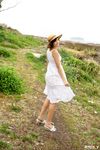  dress hat highres nagasaki_rina photo short_hair straw_hat summer_dress sundress 