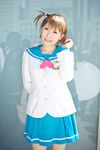  chippi cosplay futami_ami highres idolmaster idolmaster_xenoglossia photo pleated_skirt sailor sailor_uniform school_uniform serafuku skirt 