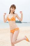  autumn_breeze beach bikini highres ocean ogura_yuko ogura_yuuko photo polka_dot polka_dots sandals swimsuit 