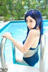  armband bikini blue_hair cosplay highres kuga_natsuki mai_hime miyuki my-hime photo pool swimsuit 