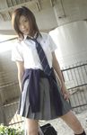 bag blouse bookbag cosplay highres knee_socks kneehighs necktie photo pleated_skirt school_uniform serafuku skirt sweater tachibana_riko tie 