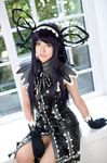  cosplay cuffs demonbane dress etheldreda frills hair_ribbon hair_ribbons hairband highres lace photo purple_hair ribbon ruffles saya saya_(cosplayer) 