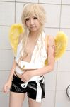  benten blonde_hair cosplay halter_top halterneck naka_aru photo shorts wings zone-00 