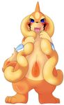  blush floatzel fluffy_tail hi_res kify looking_at_viewer navel nintendo nusasasa open_mouth plain_background pok&#233;mon pok&eacute;mon standing tongue tongue_out video_games white_background 