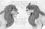  black_and_white comic dialog dialogue english_text feline feral greyscale kunei leovictor leovictor64 lion male mammal monochrome shaded sketch text uturu 