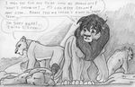 black_and_white comic dialog dialogue disease english_text feline female greyscale kunei leovictor leovictor64 lion male mammal monochrome shaded sketch text 