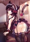  animal_ears garter_belt nekomimi nopan santa_matsuri tagme tail thighhighs topless 