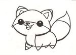  &hearts; ambiguous_gender aww black_and_white canine chibi cute daww feral fox mammal monochrome solo turtledovemuah 