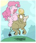  couple cranky_doodle_donkey_(mlp) cutie_mark donkey equine female feral friendship_is_magic happy hooves horse male mammal my_little_pony nervous pinkie_pie_(mlp) pony wig 