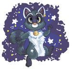  collar cute happycrumble looking_at_viewer male mammal raccoon solo space stars stripes 