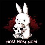  black_background blood chewing cute death ears hungry lagomorph mammal om_nom_nom plain_background rabbit ramy ramy_badie sitting skull 