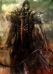  armor bccp fantasy highres male_focus necktie original skeleton solo whip 