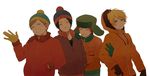  annaa beanie black_hair blonde_hair blue_eyes brown_eyes brown_hair eric_cartman gloves grin hat hood jacket kenny_mccormick kyle_broflovski md5_mismatch multiple_boys red_hair smile south_park stan_marsh 