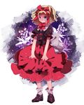  bad_id bad_pixiv_id blonde_hair blue_eyes blush flower hair_ribbon lily_of_the_valley medicine_melancholy remireiha ribbon shirt short_hair skirt skirt_grab smile solo touhou 