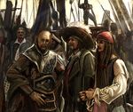  bccp disney hector_barbossa jack_sparrow joshamee_gibbs multiple_boys pirate pirates_of_the_caribbean sao_feng 