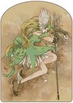  blonde_hair closed_eyes elbow_gloves gloves long_hair low-tied_long_hair melon_kikkoro polearm riesz seiken_densetsu seiken_densetsu_3 shoes solo trident very_long_hair weapon winged_shoes wings 
