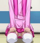  animated animated_gif from_below haruyama_kazunori hoshizora_miyuki lowres panties pantyshot pink_vest pleated_skirt precure skirt smile_precure! solo thighhighs underwear vest white_legwear white_panties 